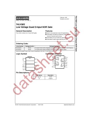 74LVQ02SCX datasheet  